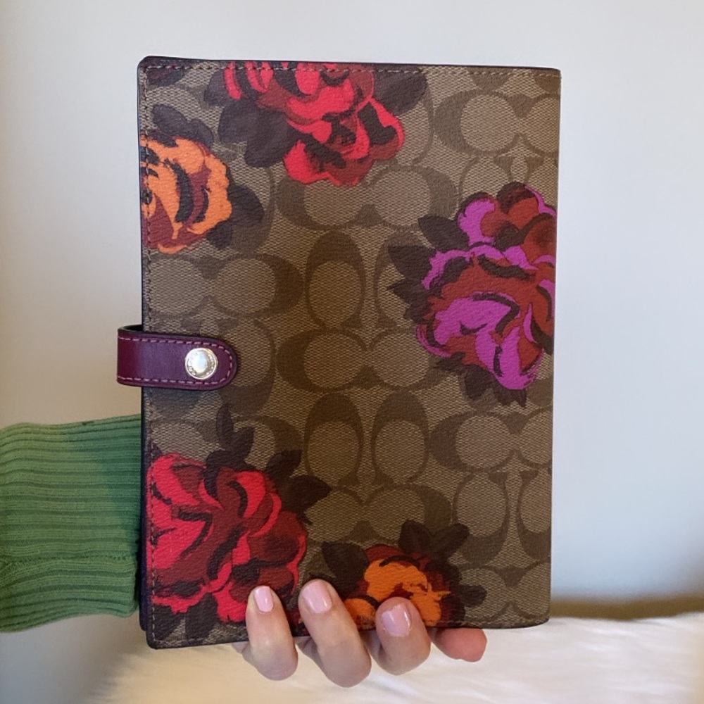 NWT💃Coach Notebook In Signature Canvas With Jumbo Floral Print - Picture 2 of 7